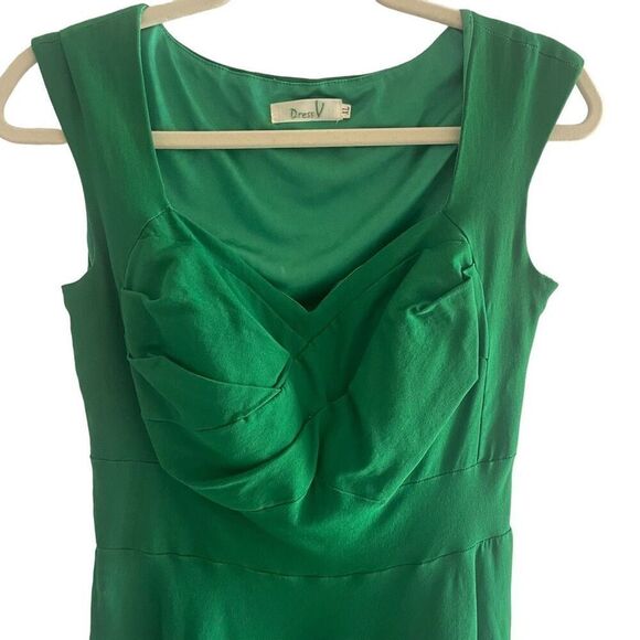 Dress V Kelly Green Rockabilly Pinup Dress Women’s Sz Large XL Retro 50’s Party - Picture 3 of 6